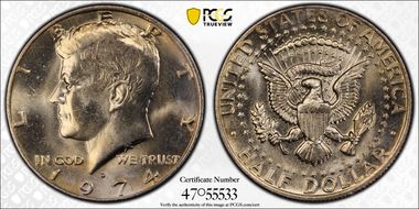 1974-D 50C Doubled Die Obv,  FS-101 MS64