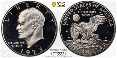 1973-S $1 Silver, DDO, FS-101 PR68DCAM