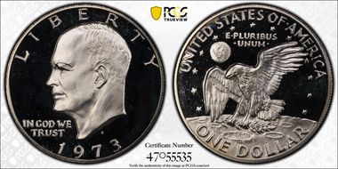 1973-S $1 Silver, DDO, FS-101 PR69DCAM
