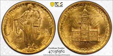 1926 $2.50 Sesquicentennial MS62
