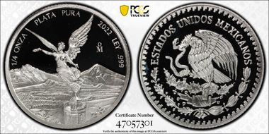 2022-Mo 1/4 oz Libertad Ag PR69DCAM
