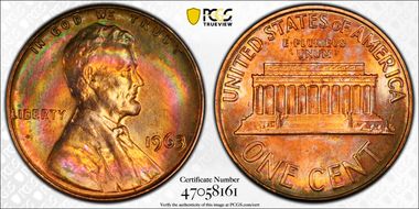 1963 1C MS65RB