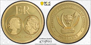 2022 100 Fr Queen Elizabeth II PR70DCAM