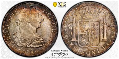 1789-Mo FM 8 R Calico-950 CAROLUS IV AU53