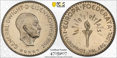 1952-HM 2 1/2 E X#11 Eisenhower MS64