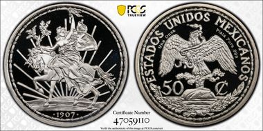 "1907" (2022) Medal Caballito Tribute 50C Ag SP70