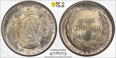 1920 50C Maine MS66+ 