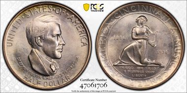 1936 50C Cincinnati MS65