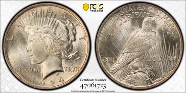 1924 $1 MS66+