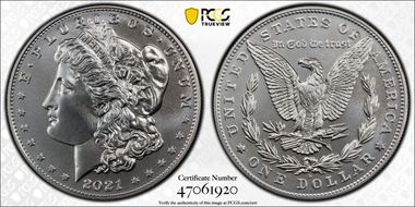 2021-D $1 Morgan Dollar 100th Anniversary MS69