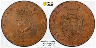 1789 Tk 1/2D DH-72 Wicklow, Cronebane MS64BN