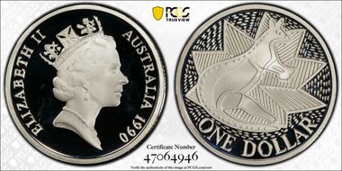 1990 $1 Aboriginal Art Ag PR69DCAM