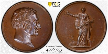 1859 Medal Jonas Collin Bronzed Royal Landholding Company SP62