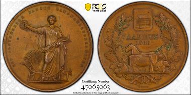 1866 Medal Bergsoe-319 Bronzed AE Aarhus Service Award SP1