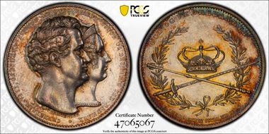 1840 Medal Lange-166b Coronation Ag AU55