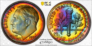 1992-S 10C Silver PR68DCAM