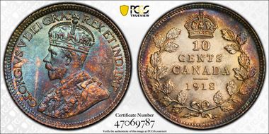 1918 10C MS66