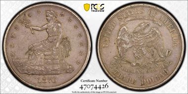 1876-CC T$1 Type-I/II Chopmarked AU53