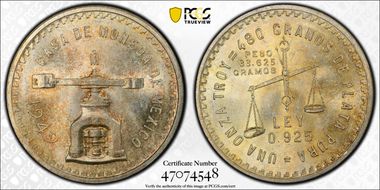 1949-Mo Onza KM-M49a  Ag MS64
