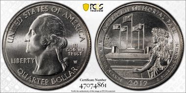 2019-W 25C American Memorial NP MS66