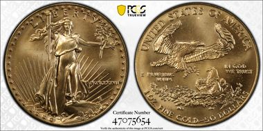 1987 $50 Gold Eagle MS67