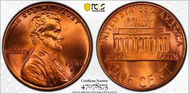 1982-D 1C Zinc Large Date MS68RD