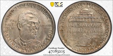 1948-D 50C Booker T. Washington MS65