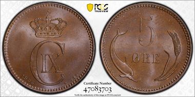 1906 VBP 5 Øre MS65BN