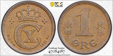 1921 HCN; GJ Øre MS62BN