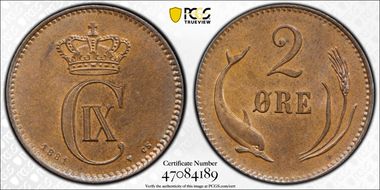 1881 CS 2 Øre MS64BN