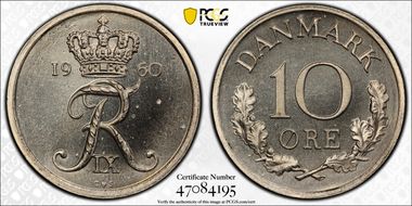 1960 CS 10 Øre KM-849.1 PL66