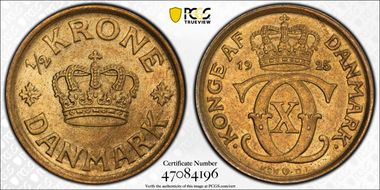 1925-HCNGJ 1/2 Kr MS65