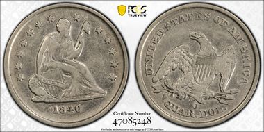 1840-O 25C No Drapery VF30