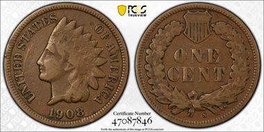 1908-S 1C F15BN