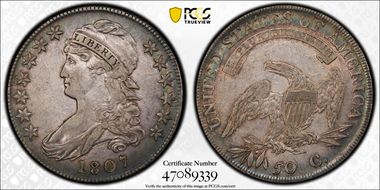 1807 50C Large Stars 50/20 VF35