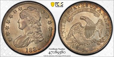 1832 50C Large Letters AU58