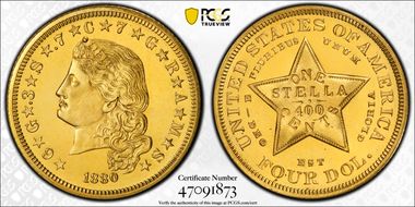 1880 $4 Flowing Hair PR66CAM