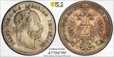 1868 10 Kr Silver N1