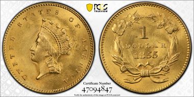 1855 G$1 MS64+