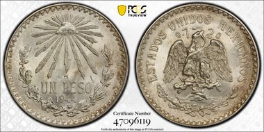 1944-M Peso KM-455 Ag MS65