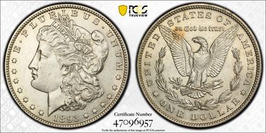 1893 $1 VAM 4, Doubled Stars AU50