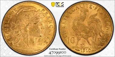 1910 10 Fr Gad-1017 MS62