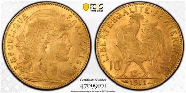 1911 10 Fr Gad-1017 F-509 AU58