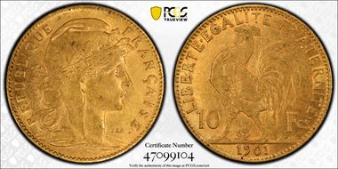 1901 10 Fr Gad-1017 F-509 AU50