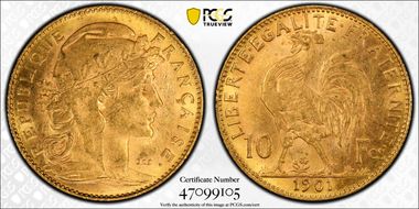 1901 10 Fr Gad-1017 F-509 AU58