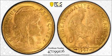 1907 10 Fr Gad-1017 AU58