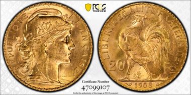 1908 20 Fr Gad-1064a F-535 Refrappe MS63