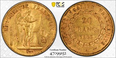 1895-A 20 Fr Gad-1063 F-533 AU55