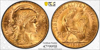 1913 20 Fr Gad-1064a F-535 Refrappe MS64