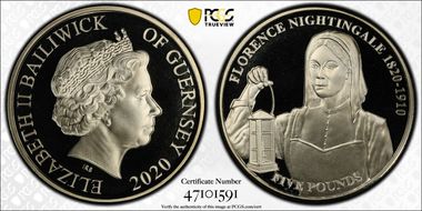 2020 £5 Florence Nightingale PR69DCAM